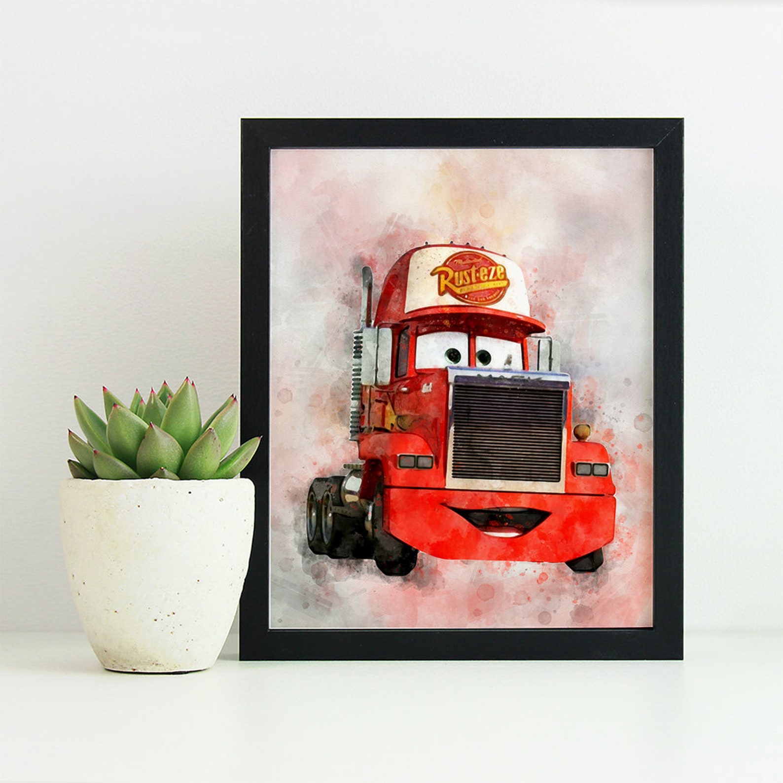 Disney Cars print Mack Truck poster Disney Cars wall art Kids | Etsy