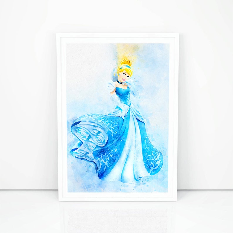 Cinderella Print Cinderella Poster Disney Princess Decor Kids Etsy