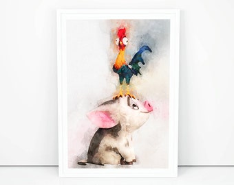 Moana Pig Pua Poster Etsy Moana Pig Pua Poster Etsy