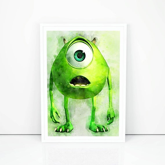 Monster Inc Poster Print Sully Print James P Monster Inc Kids Room Decor Kid Art Room Decor Birthday Gift Ideas Nursery Watercolor K436 2