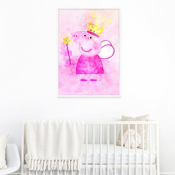 Peppa Pig Print Peppa Pig Poster Peppa Pig Kid Room Decor Kids Nursery Room Decor Kids Birthday Gift Idea Nursery Watercolor Poster K1169