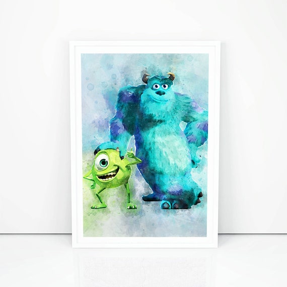 Monster Inc Poster Print Sully Print James P Monster Inc Kids Room Decor Kid Art Room Decor Kids Birthday Gift Ideas Nursery Watercolor K437