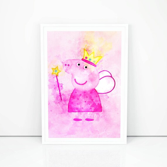 Peppa Pig Print Peppa Pig Poster Peppa Pig Kid Room Decor Kids Nursery Room Decor Kids Birthday Gift Idea Nursery Watercolor Poster K1169