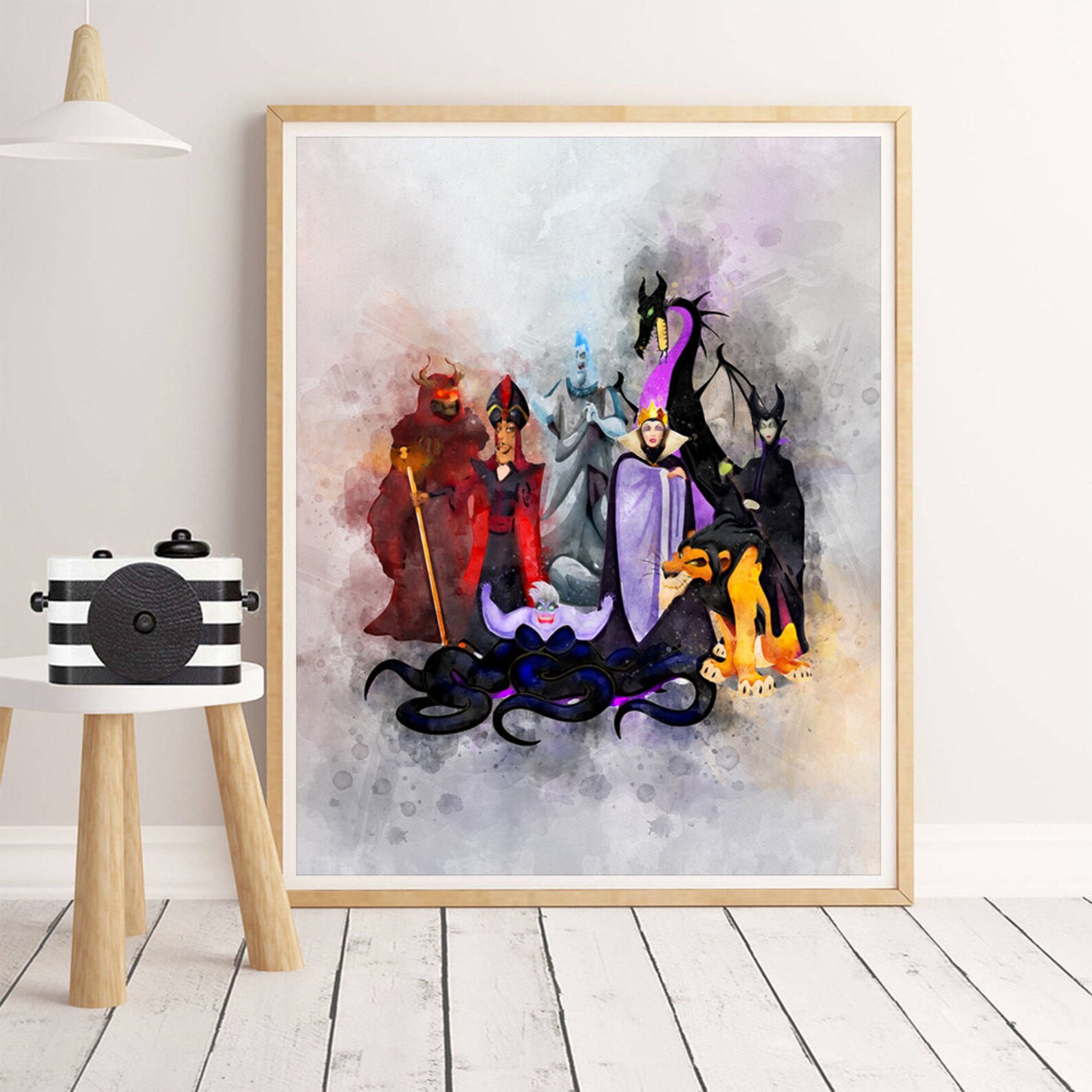Disney Villains Print Disney Villains Poster Nursery Wall Art Etsy UK