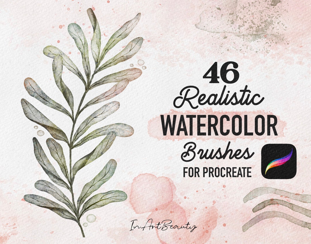 Realistic Watercolor Brushes for Procreate, Watercolor Brushes Bundle ...