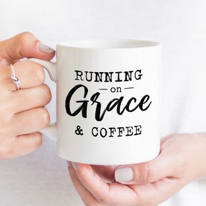 Running on Coffee and Grace Sublimation Png, Christian Sublimation for T-shirt, for Mug, Grace ...