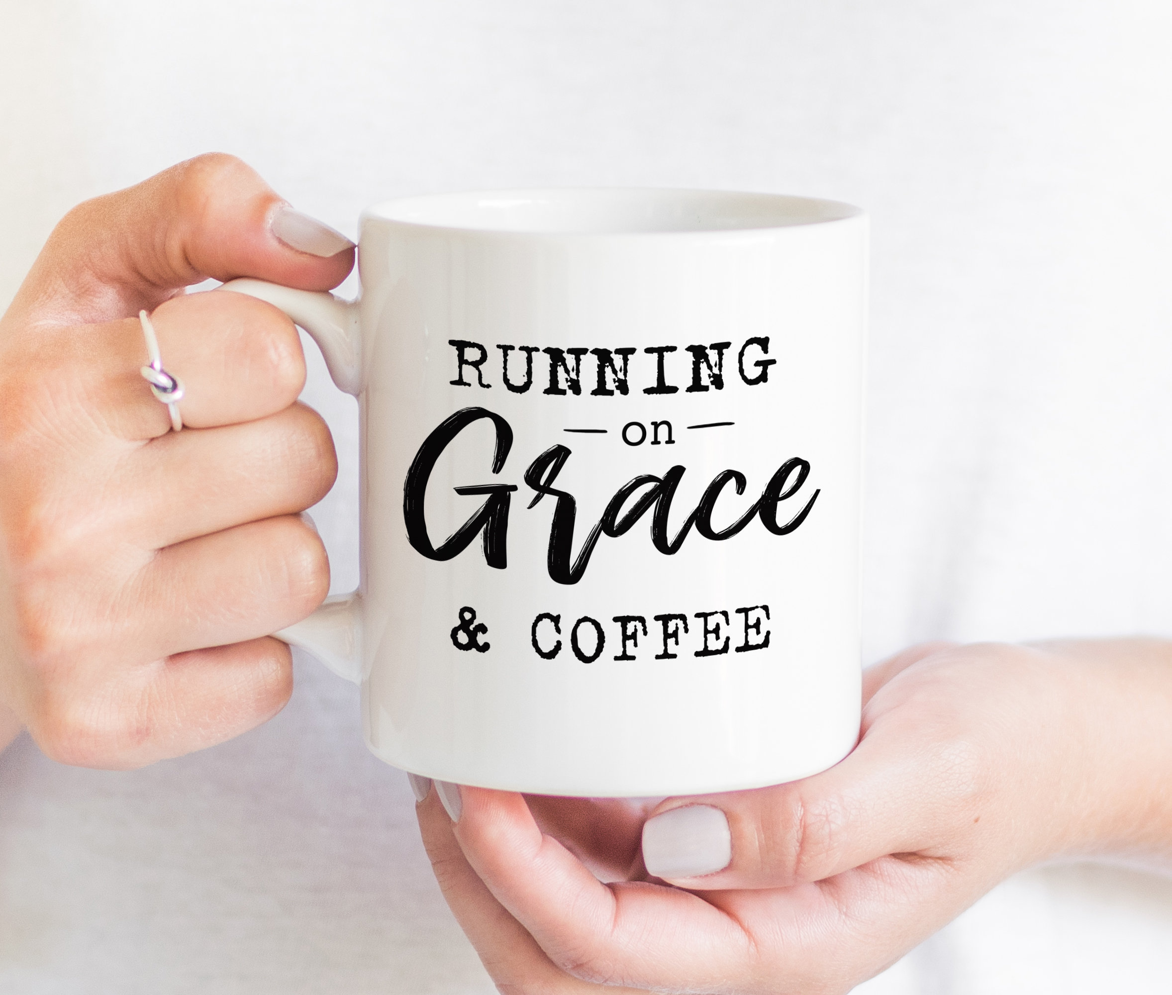 Running on Coffee and Grace Sublimation Png Christian | Etsy