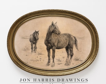 Horse Sketch Print: Vintage Horse Wall Art (Digital Download Printable) JSH-168