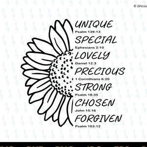 Sunflower Bible Verse SVG: Christian Inspiration, Cut File (Digital Download)