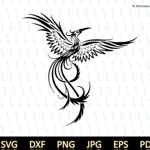 Svg Phoenix, Tribal Phoenix svg, SVG, clipart, sticker, eps, dxf, png, silhouette, pochoir, couper fichier, vinyle, tribal, conception de tatouage, JSHcreates