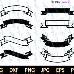 Banner svg, Band svg, Label svg, SVG, Banner, Schriftrollen, Silhouette, Cut-Datei, Clipart, Abziehbilder, pdf, eps, dxf, png, jpg JSHcreates