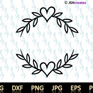 Laurel Wreath Heart SVG Cut File, svg, heart, flourish, vine, clipart ...