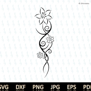Lily Vine svg, Lily svg, Flor svg, Vine svg, Lily Flower svg, jpeg, png, eps,pdf, dxf, Clipart, arquivos svg para cricut, SVG, JSHcreates