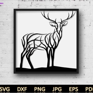 Deer Wall Art SVG: Laser Cut Files, Glowforge Files (Digital Download)