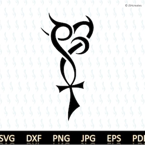 Shape Clipart: Black Ankh or Cross With Tear-shaped Loop 