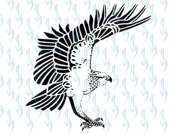 Osprey svg, Eagle svg, Bird of Prey svg, Bird svg, Stencil Art, Cut File, Tattoo Design, Clipart, Modern, shirt, vinyl, decals, JSHcreates