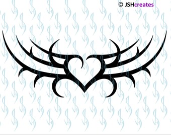 Heart Tribal Tattoo - Etsy Heart Tribal Tattoo - Etsy