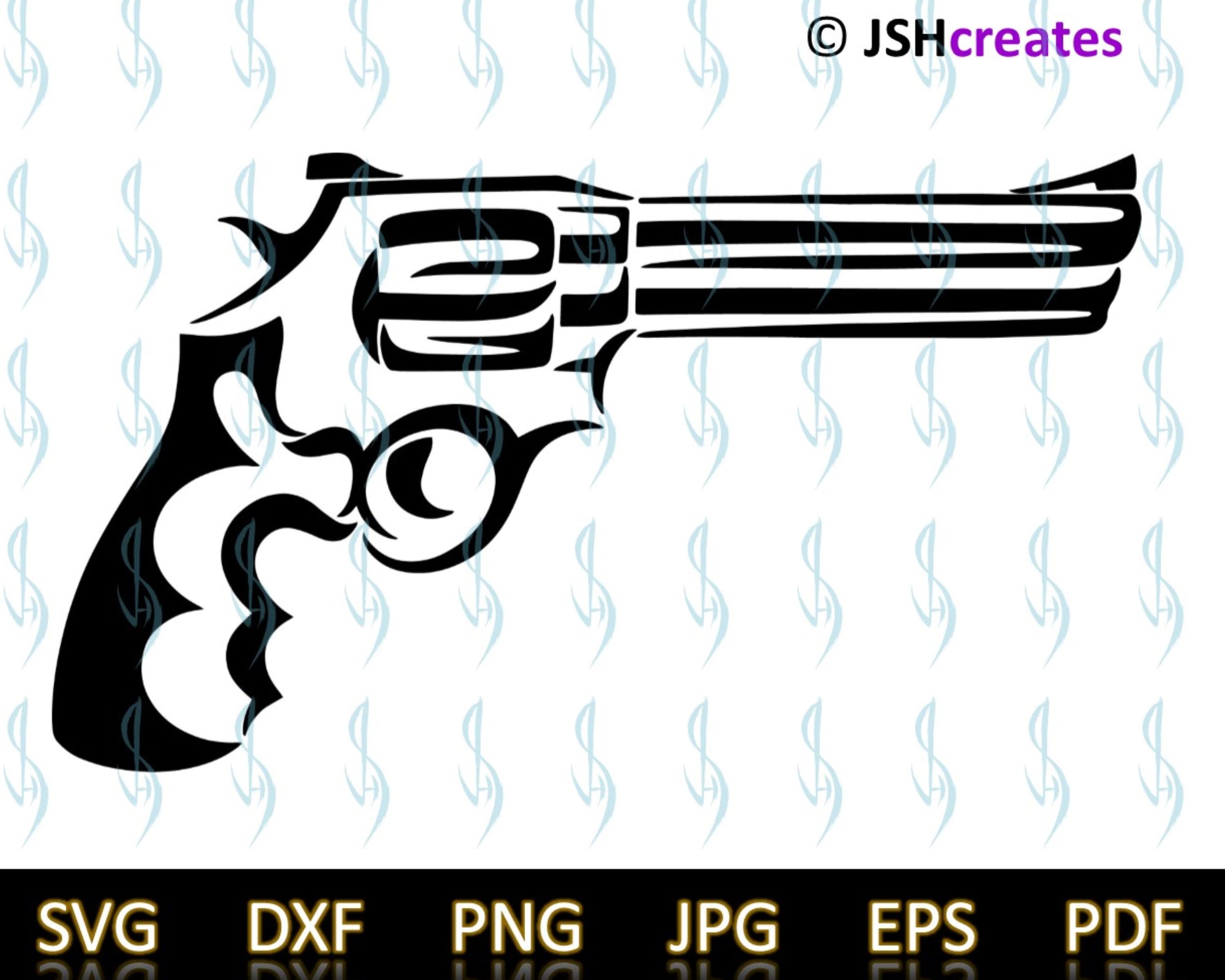 Gun SVG Revolver Svg Svg Firearm Svg Weapon Svg Dxf Png Etsy