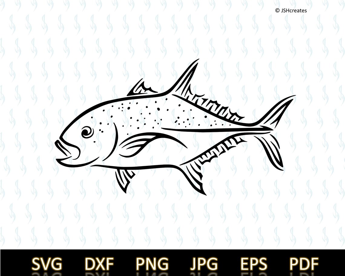 Ulua Fish Svg Hawaii Svg Hawaii Fish Svg Fish Jpg SVG Etsy