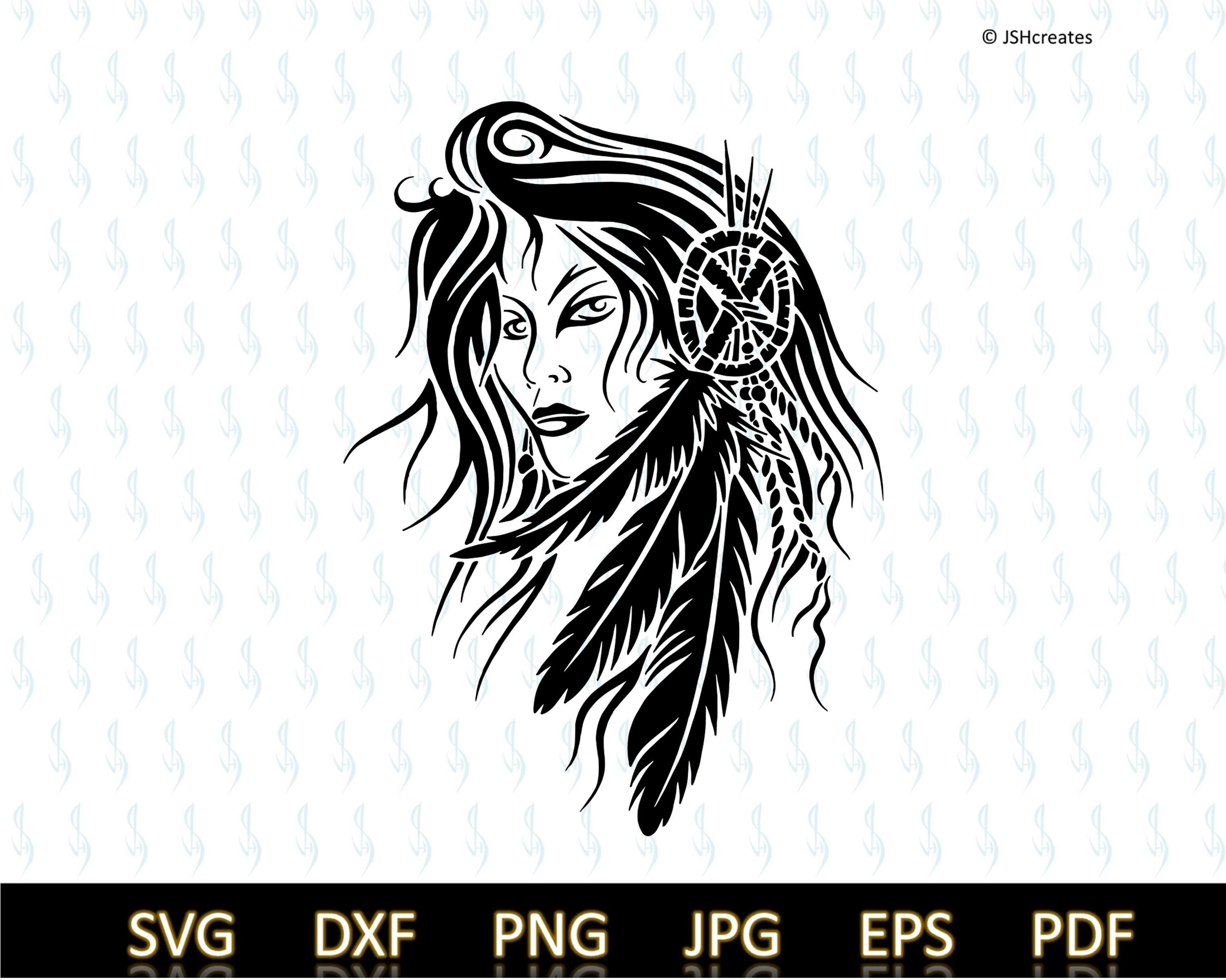 Native American Woman Svg American Indian Svg Tribal - Etsy Native American Woman Svg American Indian Svg Tribal - Etsy