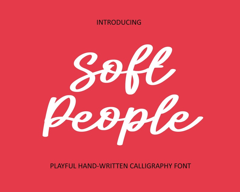 Calligraphy font, Soft People Font, Digital font, Font download, Handwritten font, Feminine font, Cricut, Script Font,Modern font,JSHcreates image 1