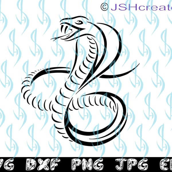 Cobra Snake svg, svg de serpent, Cobra svg, SVG, Silhouette, fichier couper, conception de tatouage, des cliparts, moderne, chemise, autocollants en vinyle, Stickers, JSHcreates