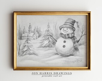 Snowman Winter Wonderland Print: Christmas Wall Art (Digital Download Printable) JSH-146