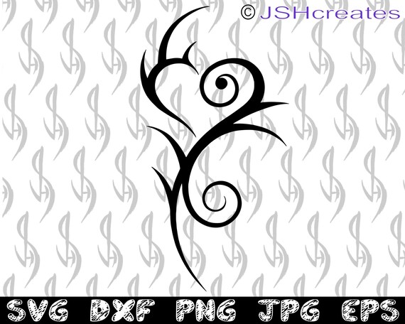 Download Tribal Heart Svg Heart Svg Heart Vine Svg Silhouette Cut Etsy