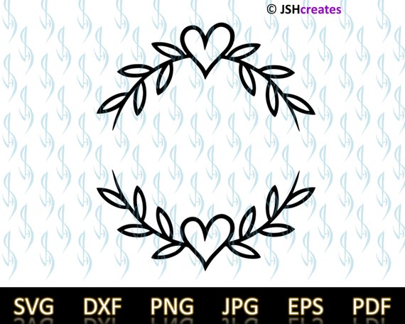Laurel Wreath Heart SVG Cut File Svg Heart Flourish Vine | Etsy Ireland