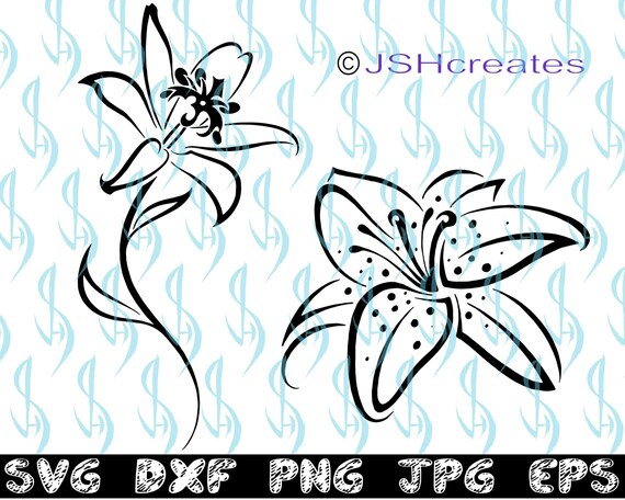 Lily svg Flowers svg Lily Flower SVG Silhouette Cut File ...