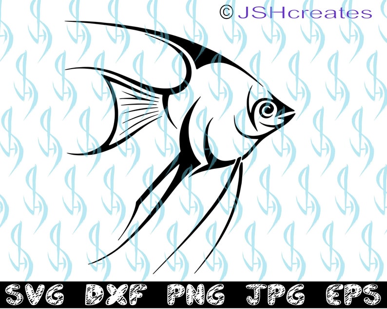 Download Angelfish svg Angel Fish svg SVG clipart decal eps dxf | Etsy