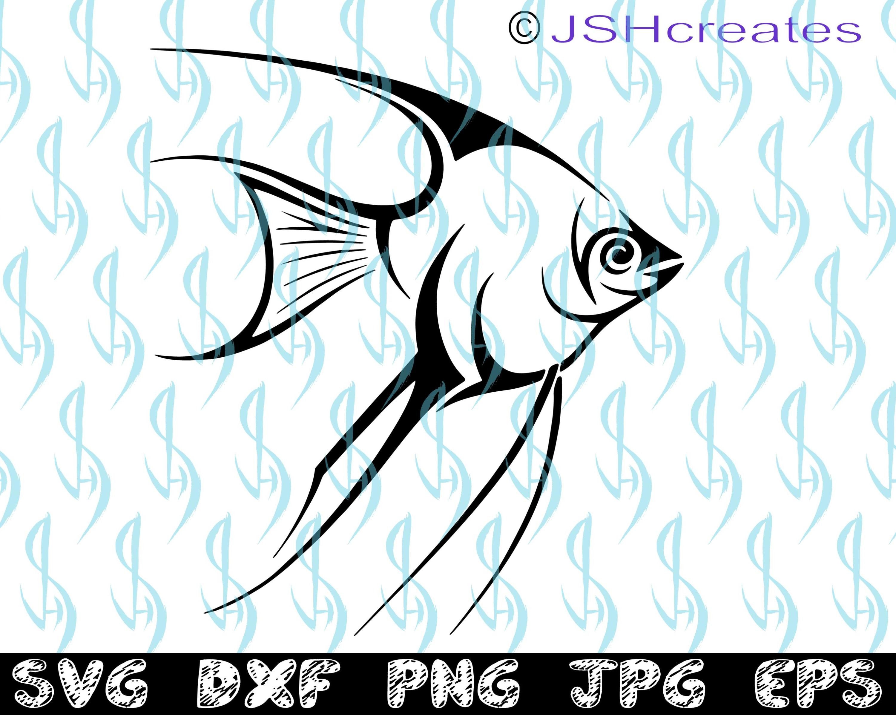 Angelfish Svg Angel Fish Svg SVG Clipart Decal Eps Dxf - Etsy