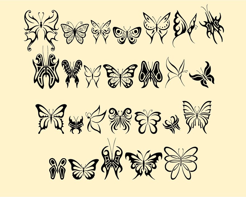 Butterfly Font Dingbat Font Wingdings Font Butterfly Etsy