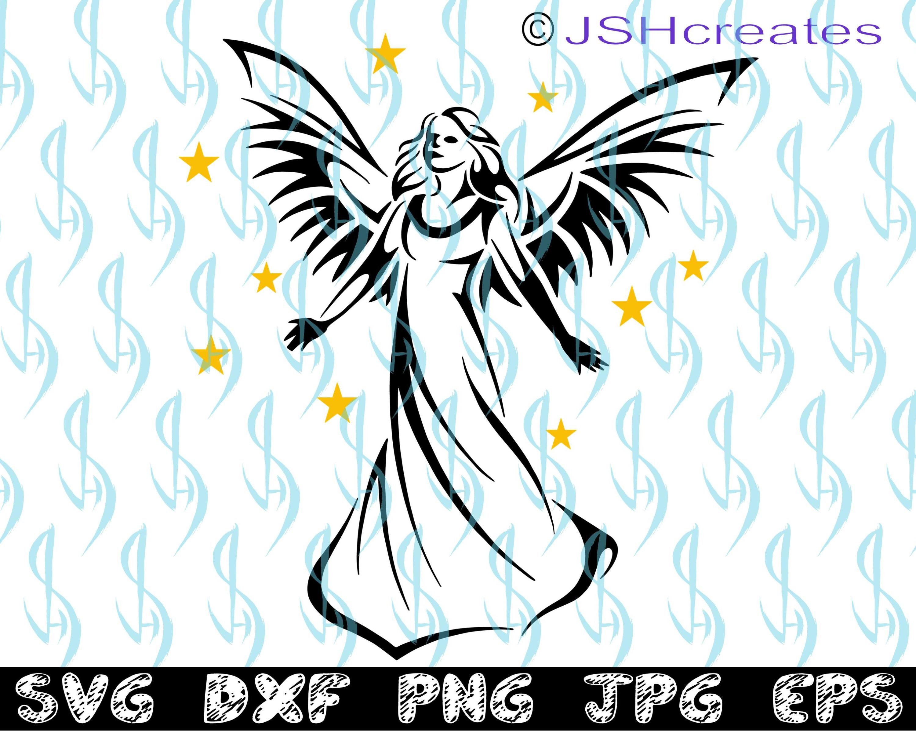 Download Angel svg Guardian Angel svg SVG clipart decal eps dxf | Etsy