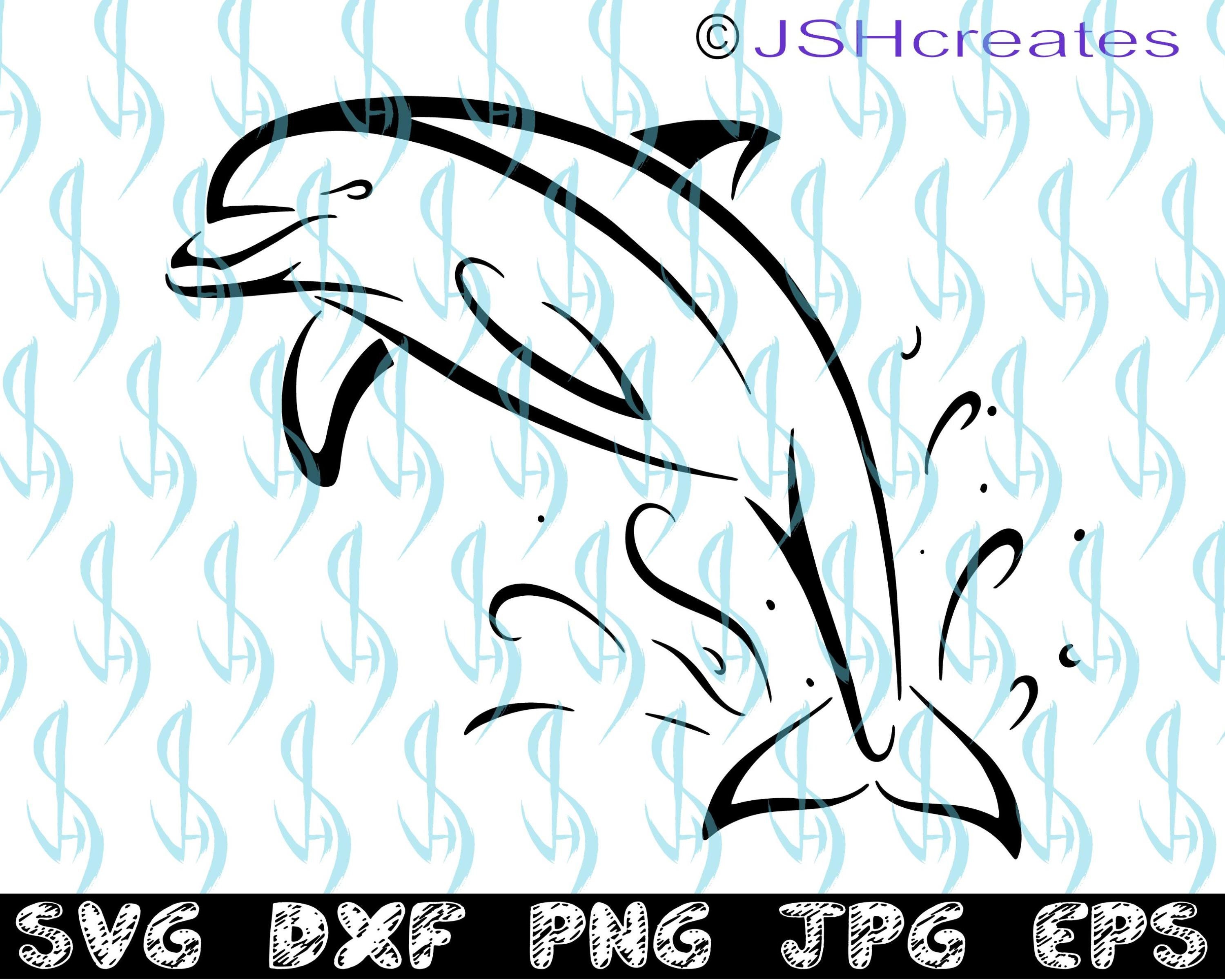 Dolphin Svg Tribal Dolphin Svg SVG Clipart Decal Eps | Etsy