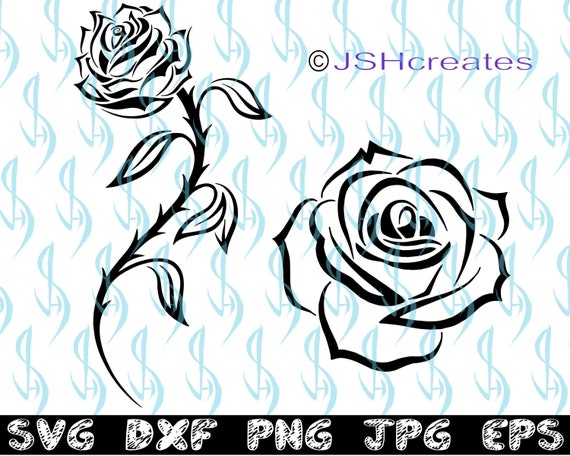 Rose Flowers Silhouette Svg, Rose Florals (99364)