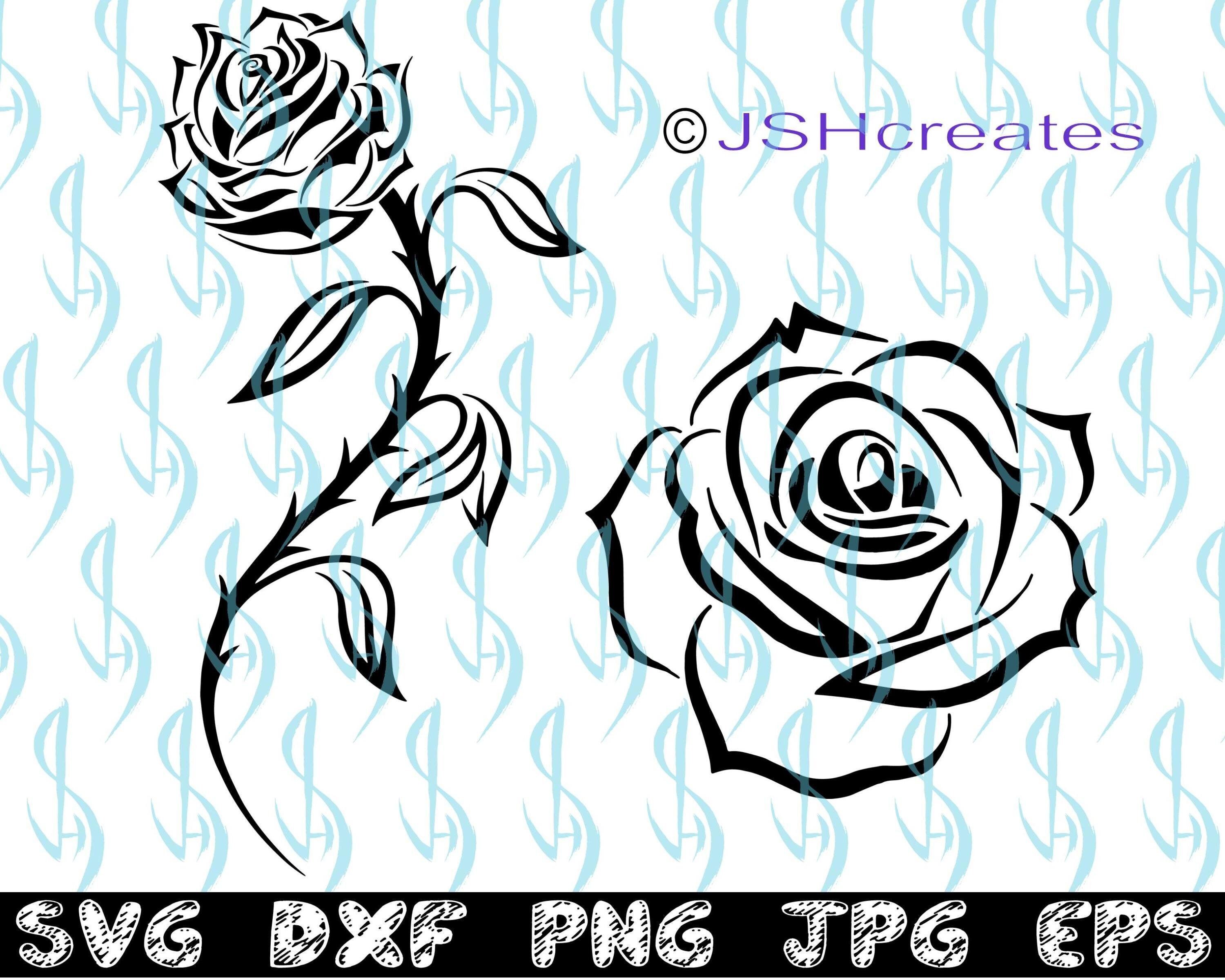 Download Rose Svg Flowers Svg Rose Flower Svg Silhouette Cut File Etsy