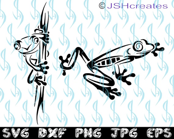 Climbing Tree Frog Clipart Digital Download SVG PNG JPG PDF Cut Files