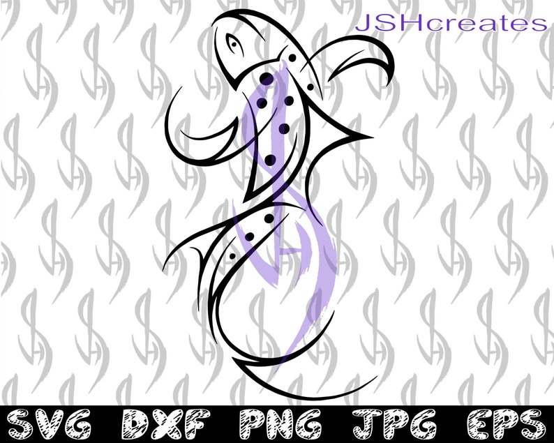 Abstract Koi Fish svg Koi Fish svg Tribal Stencil Art dxf ...