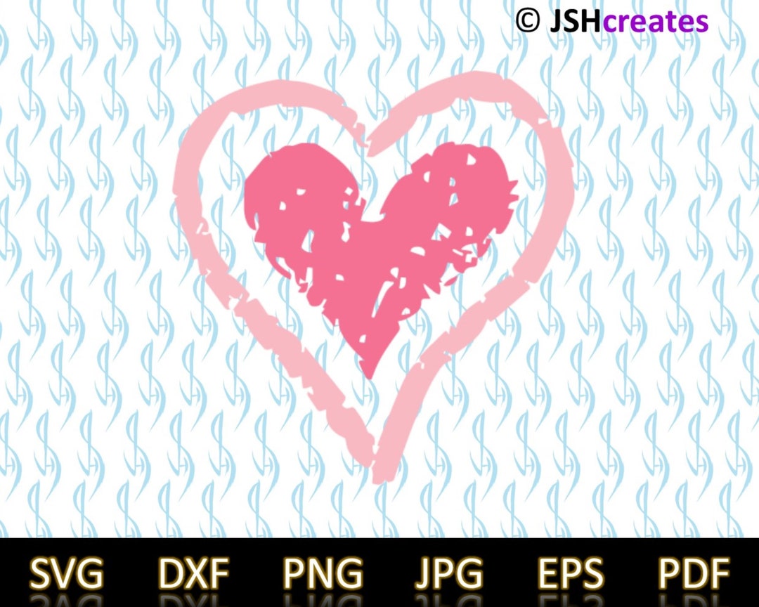 Distressed Grunge Heart SVG DXF Jpg Eps - Etsy