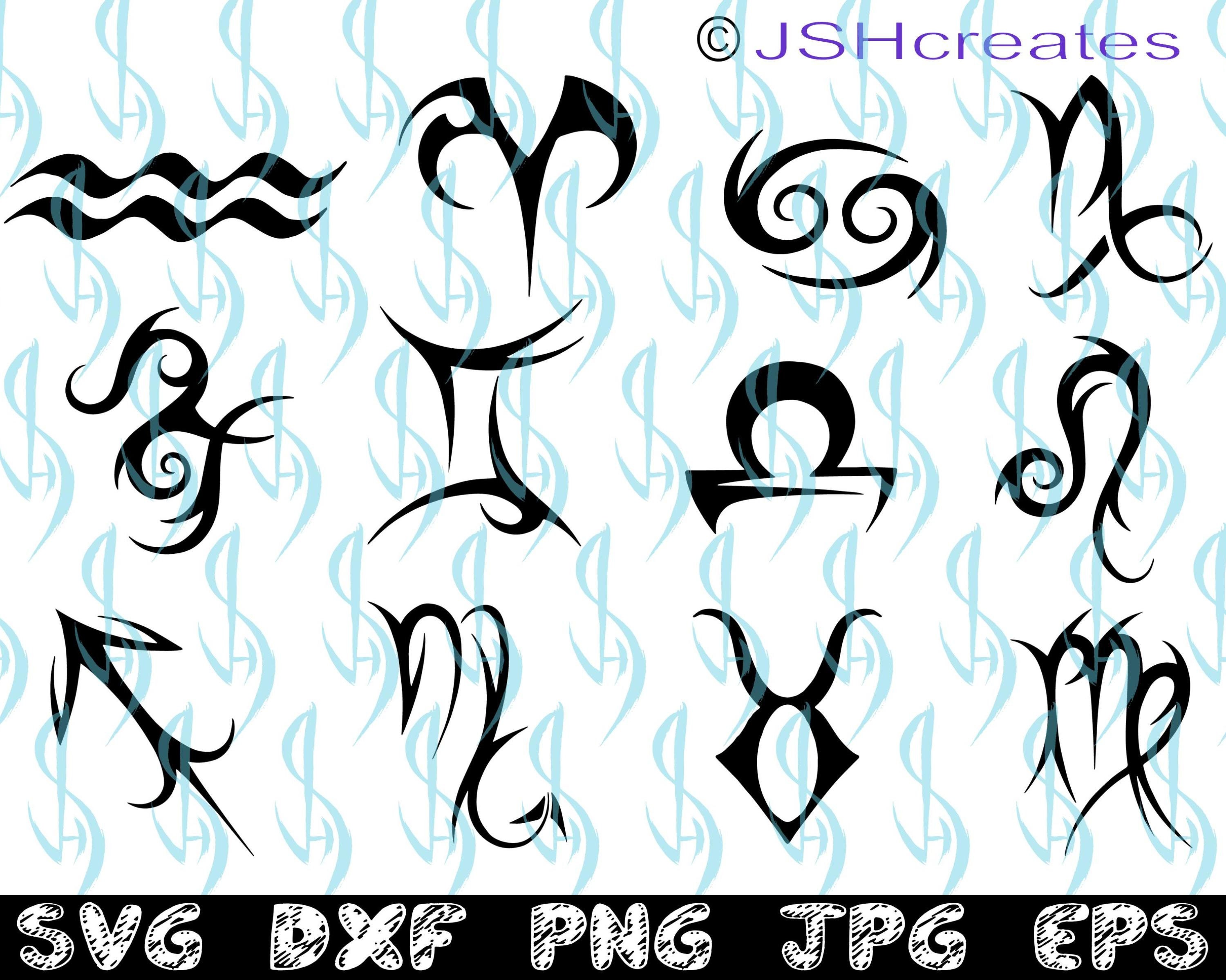 Zodiac Symbols Svg Star Signs Svg Zodiac Cut Files Zodiac - Etsy