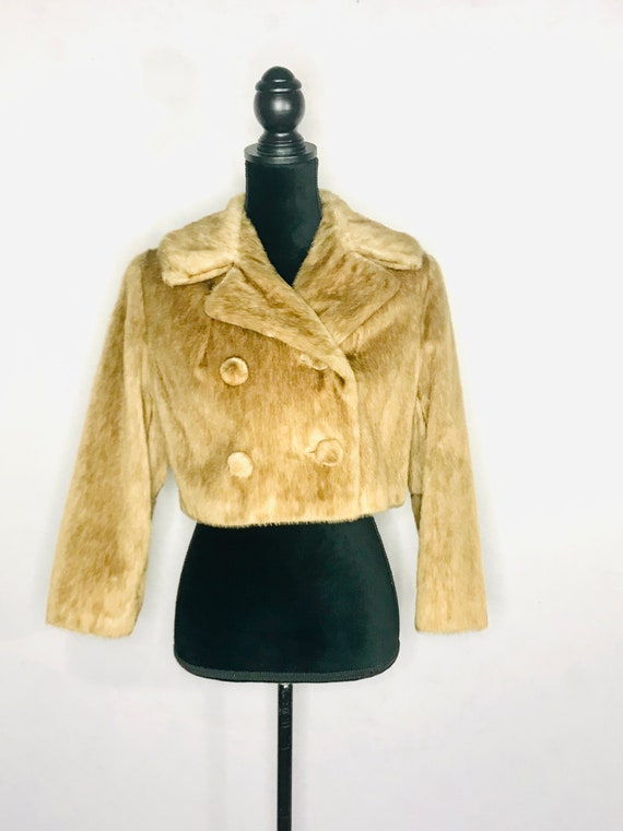 1950 faux fur waist coat bolero - image 7