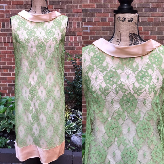 1960s dress/ vintage 1960s lace dress