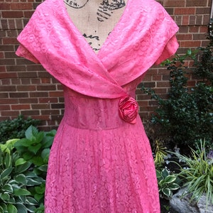 1950s dress/ Vintage 1950s lace dress image 2