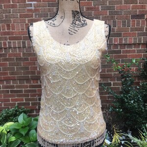 1950s 1960s top/ Vintage 1950s/1960s beaded top image 2