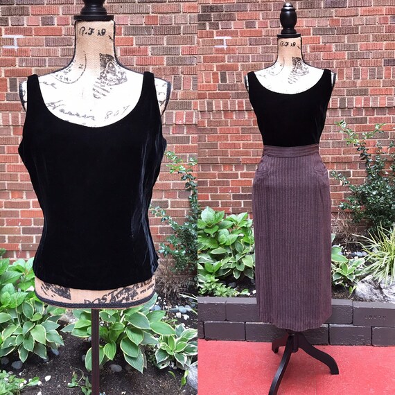 1940s blouse/ Vintage 1940s velvet blouse