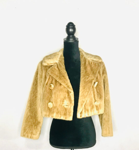 1950 faux fur waist coat bolero - image 1