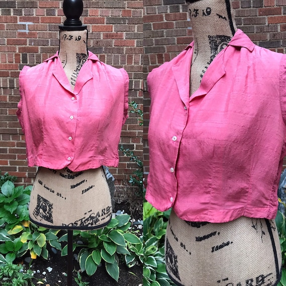 1940s blouse/ Vintage 1940s silk blouse