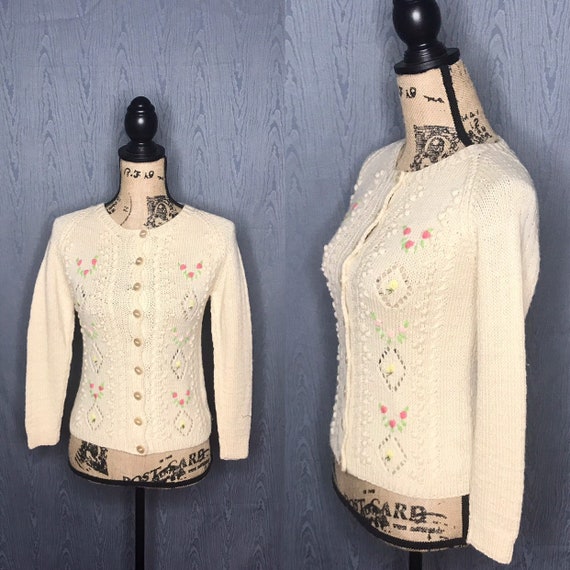 1950s cardigan/ Vintage 1950s Smith's of BERMUDA c