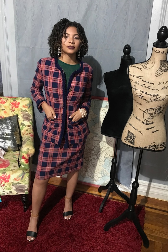 Women 1960's Plaid co-ord